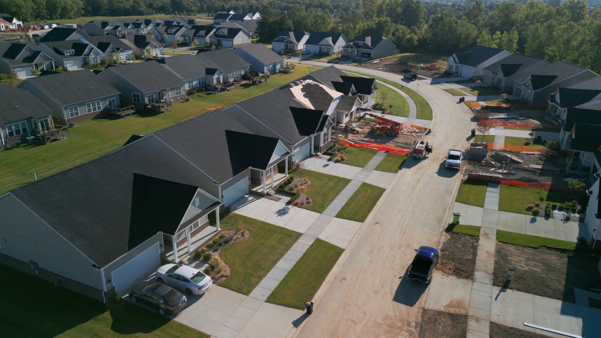 New Family Houses Construction Of Family Stock Footage SBV-348552964 ...