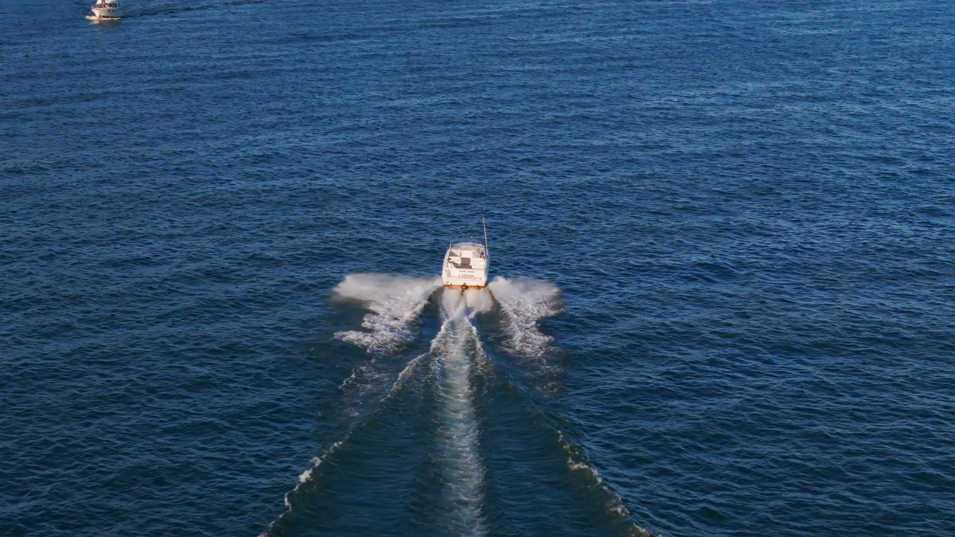 Aerial Zoom View Of White Boat Sailing To Stock Footage SBV-348568884 ...
