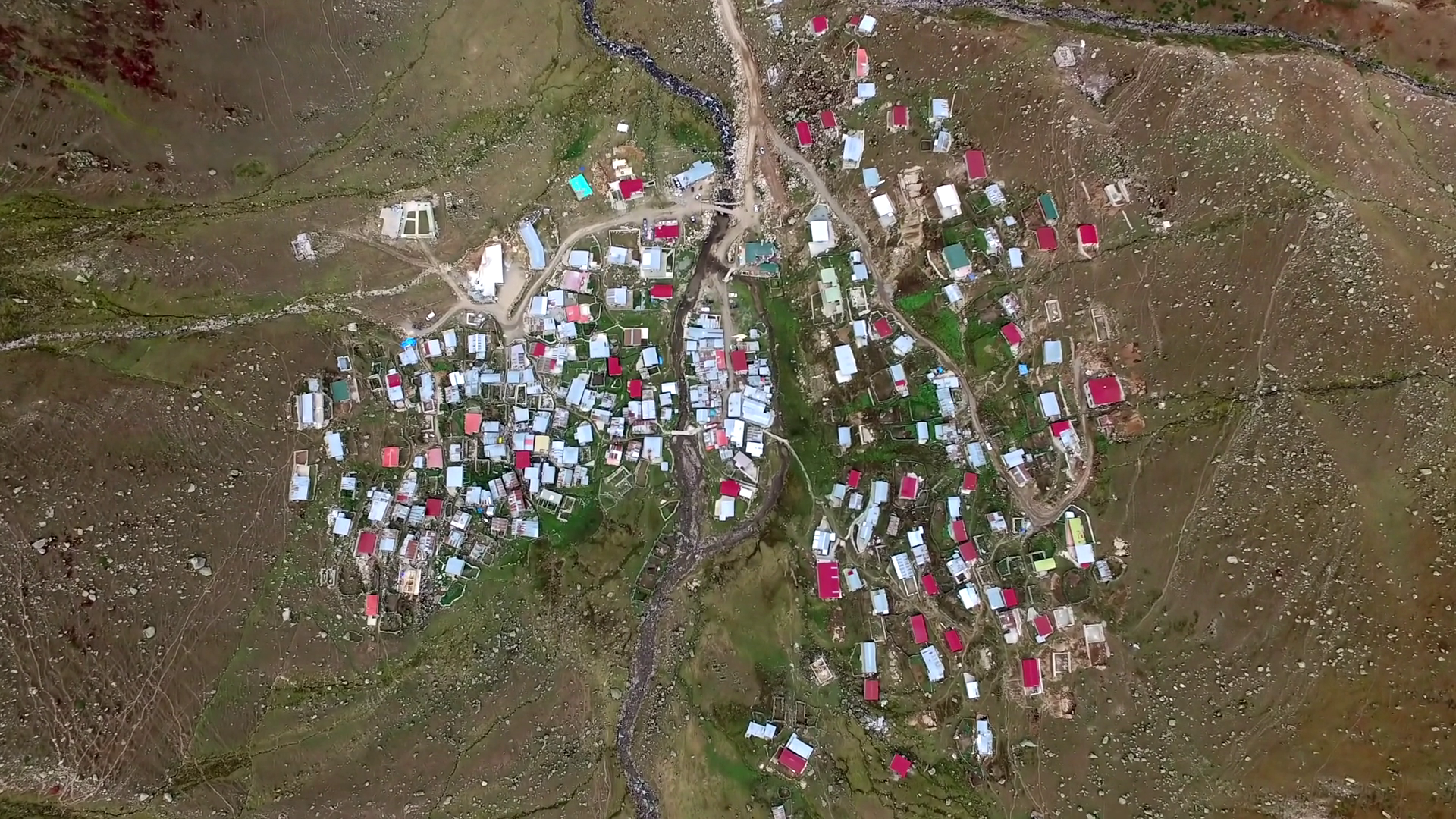 Aerial View Of Village In Asia's Ladakh Stock Footage SBV-348423230 ...