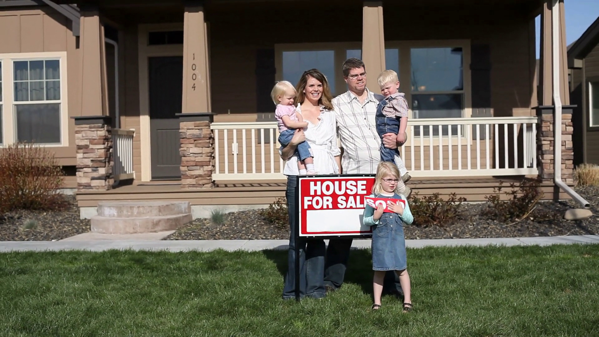 Happy Family In Front Of New House Stock Footage SBV-348367809 ...