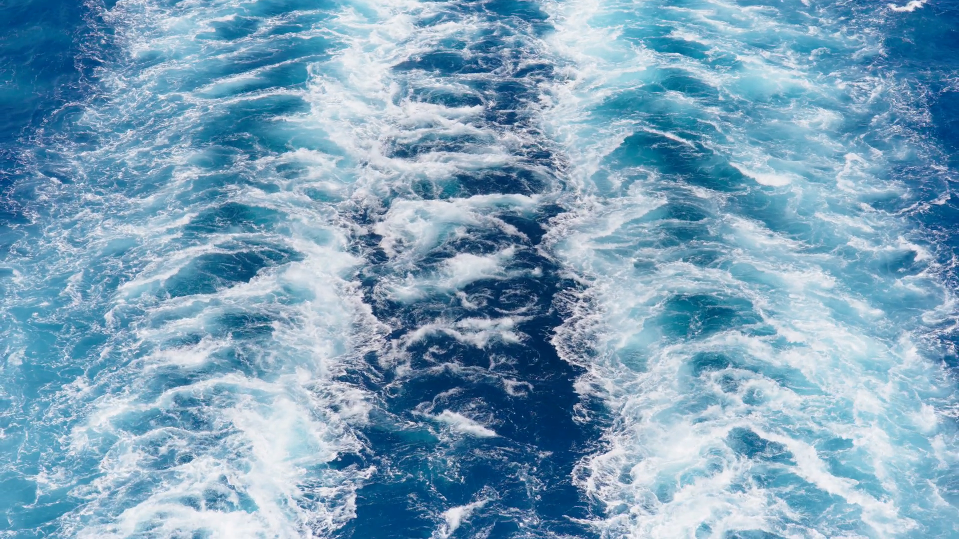 Cruise Wake Patterns Across Clear Blue Stock Footage SBV-352407149 ...