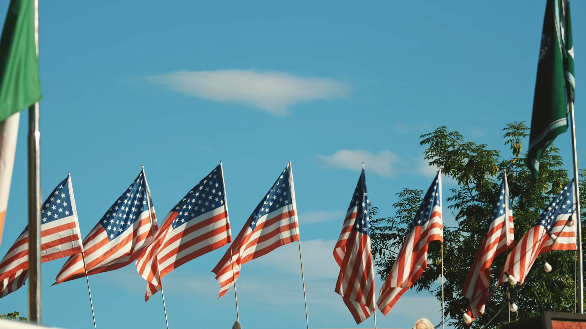 Multiple American Flags Waving In Wind Stock Footage SBV-353769764 ...