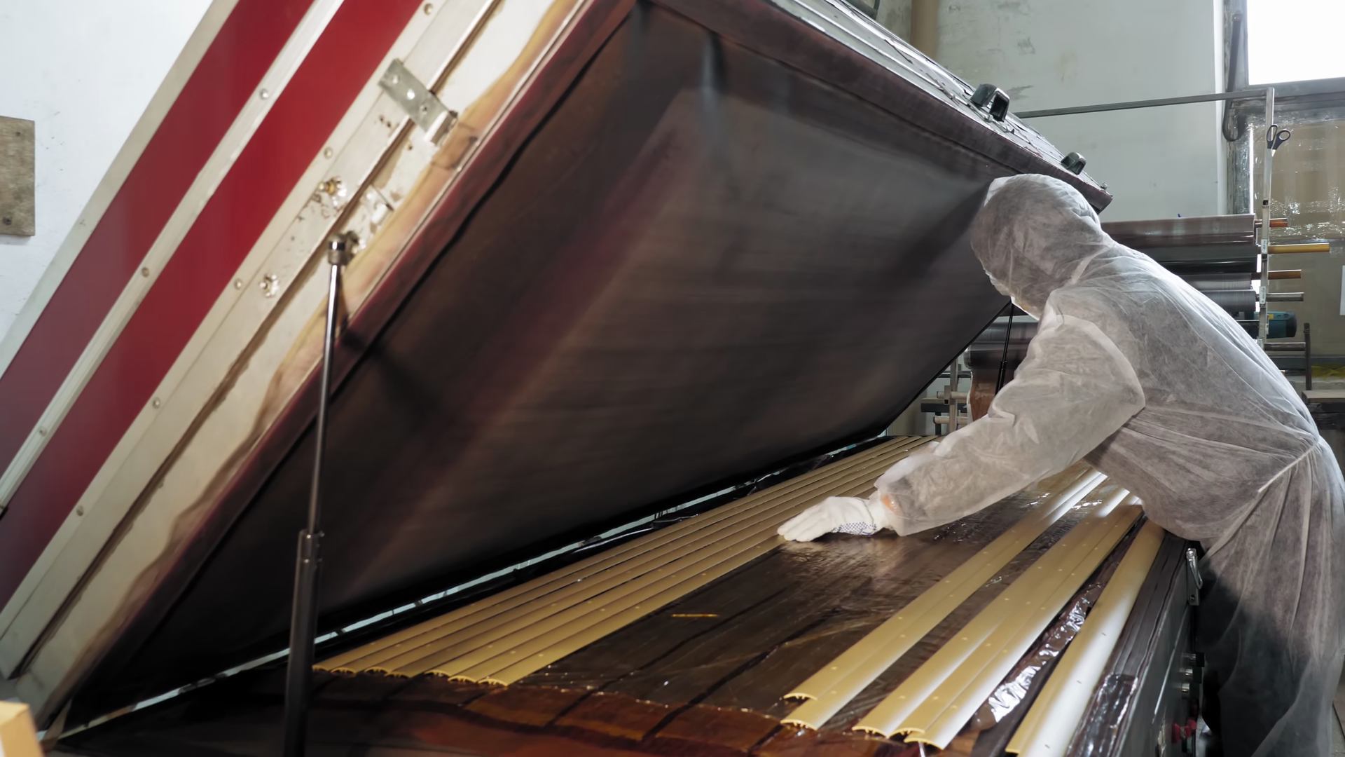 Process Of Lamination Painting Of Decorative Stock Footage SBV ...