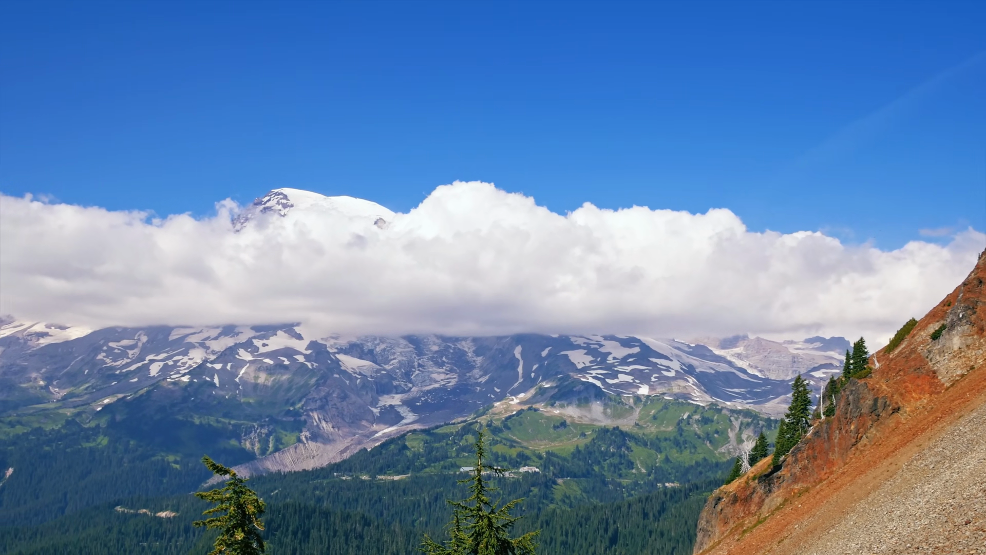 View Of Mount Rainier From Pinnacle Peak Stock Footage SBV-354374334 ...