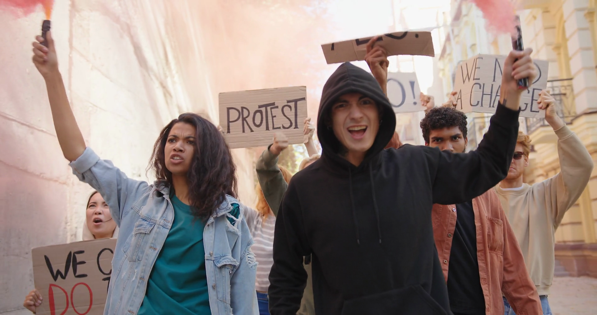 Angry Activists Protesters Protesting In Stock Footage SBV-338723469 ...