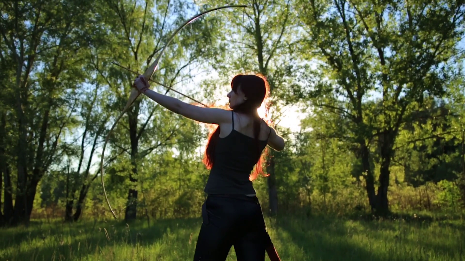 Female Ginger Hair Archer Shooting Targets Stock Footage SBV-314839427 ...