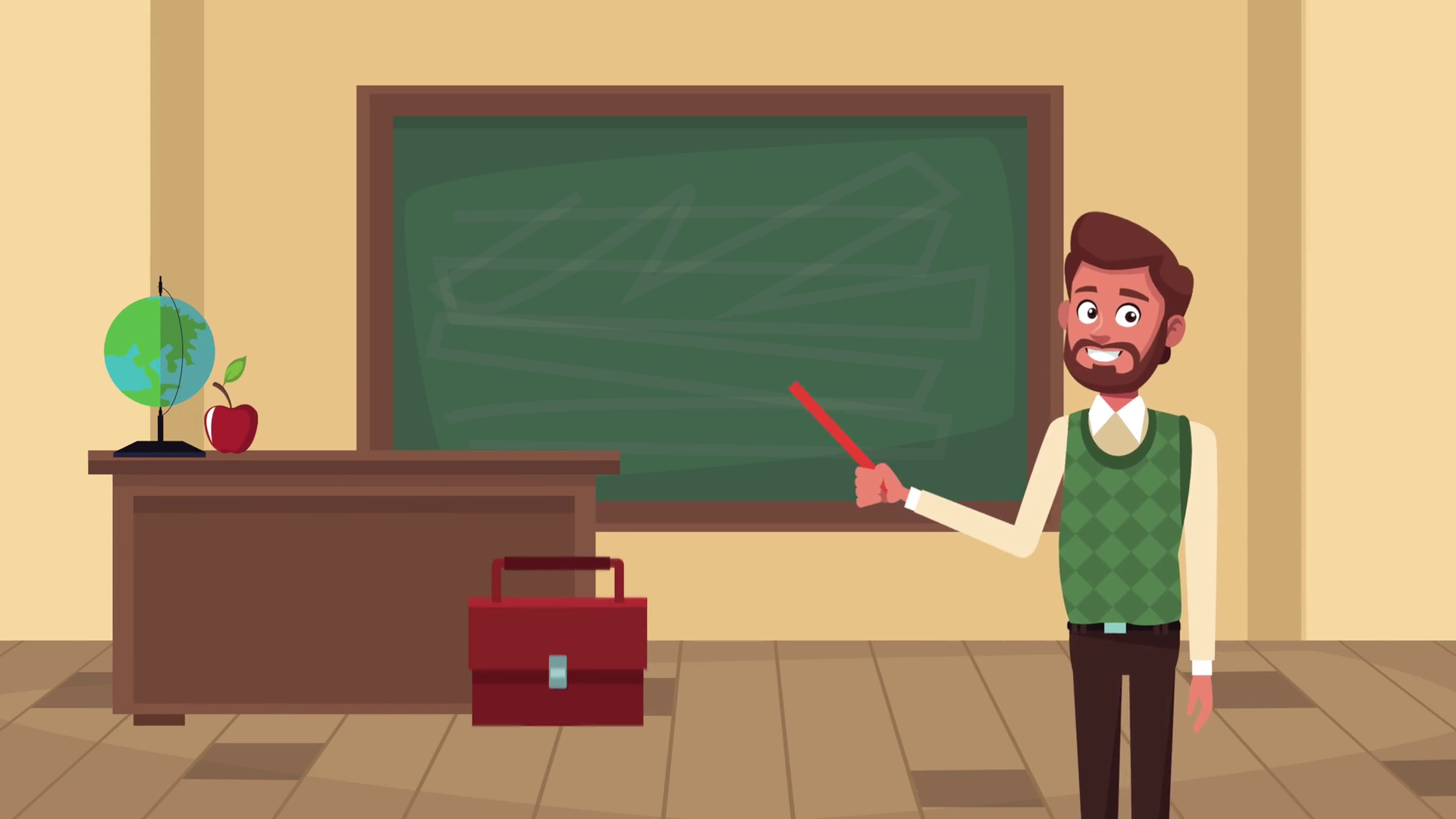 Back To School Animation With Male Teacher Stock Motion Graphics SBV ...