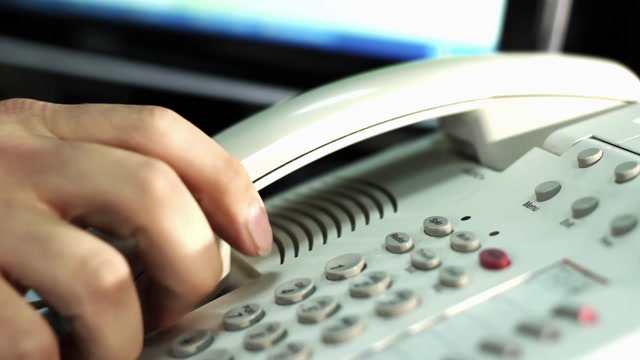 Desk Phone Ringing Office Hand Answers Stock Footage: Royalty-Free ...