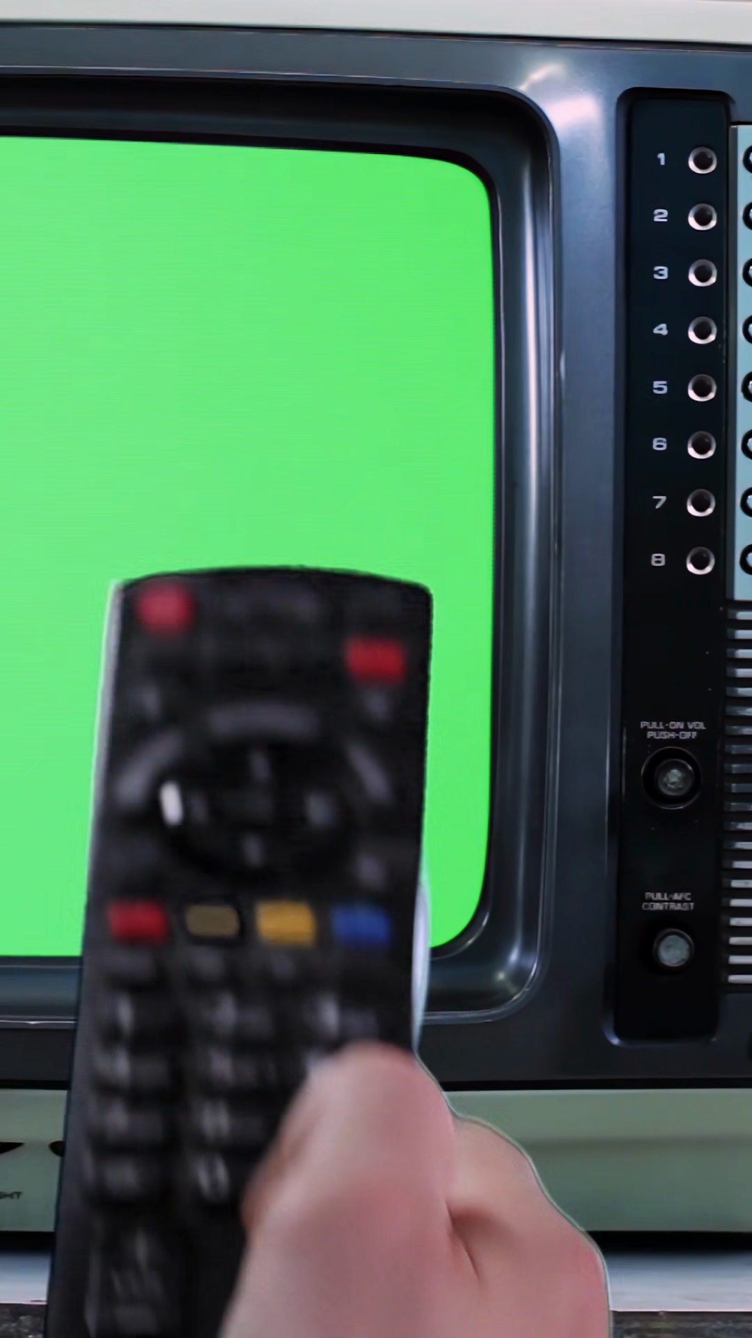 Remote Control Turning On Old 1980s Tv With Stock Footage SBV-353705510 ...