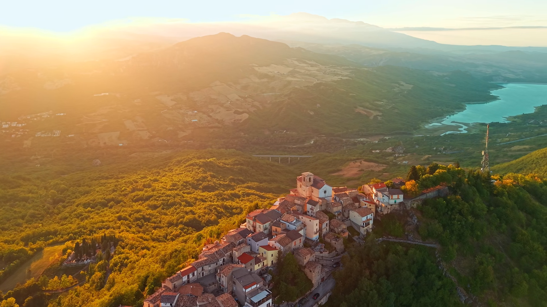 Aerial View Of Monteferrante Village At Stock Footage SBV-354643080 ...