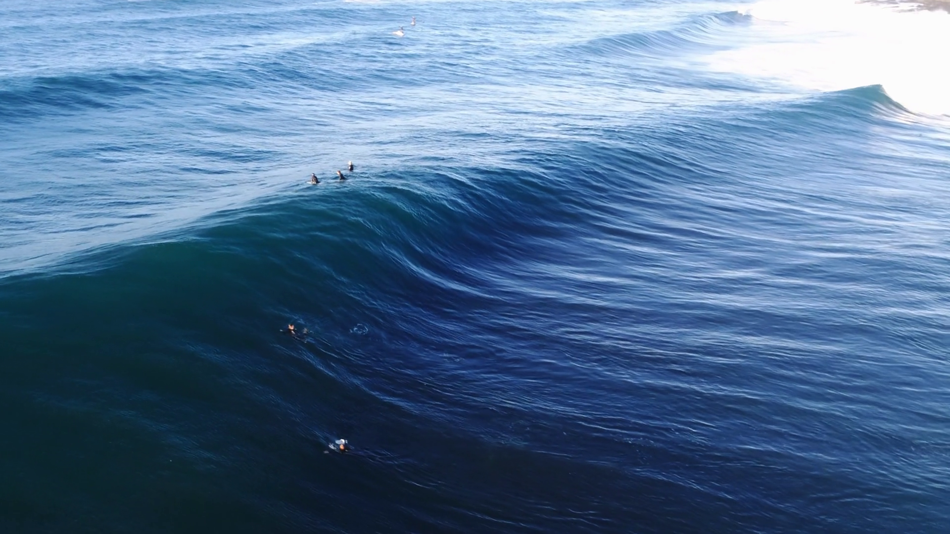 Aerial View Of Rolling Wave With Blue Stock Footage SBV-352278885 ...
