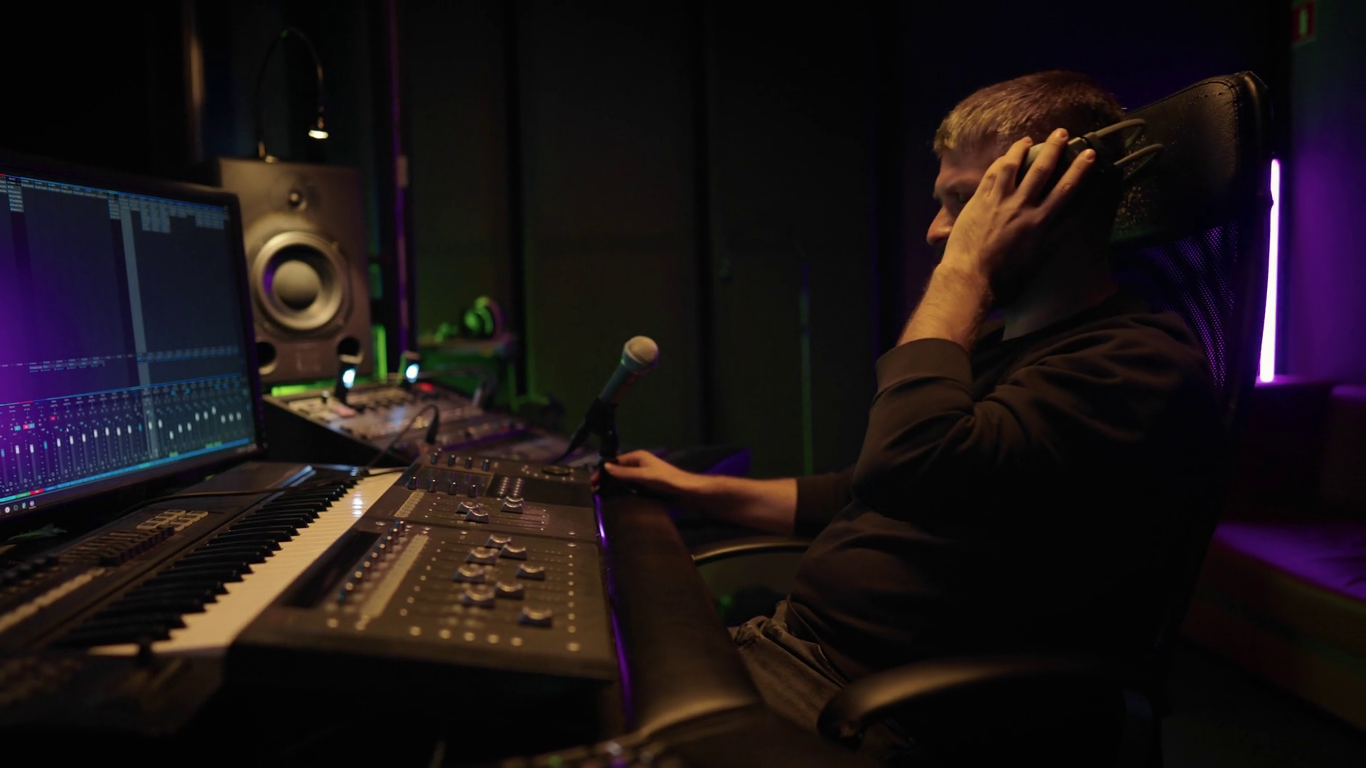 Music Production Sound Engineer Working With Stock Footage SBV ...