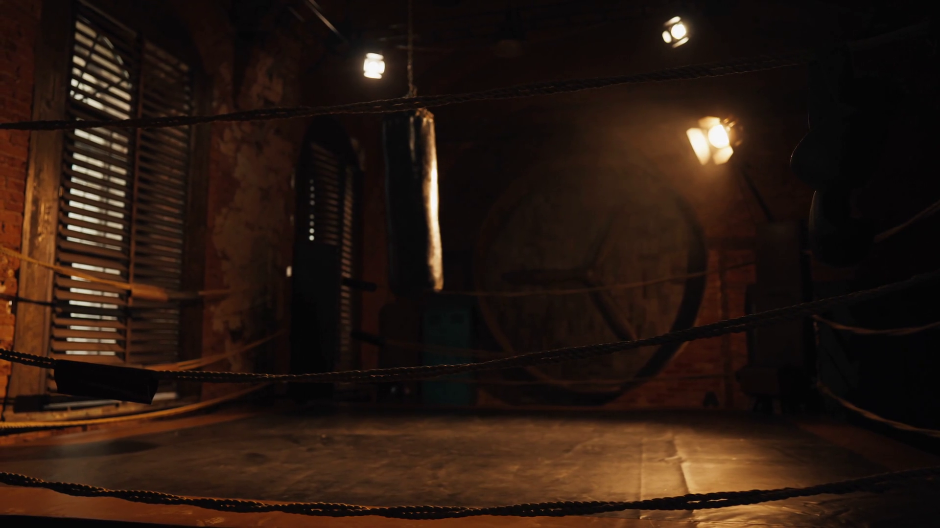 Empty Boxing Ring In Fight Club Hanging Stock Footage SBV-352348214 ...