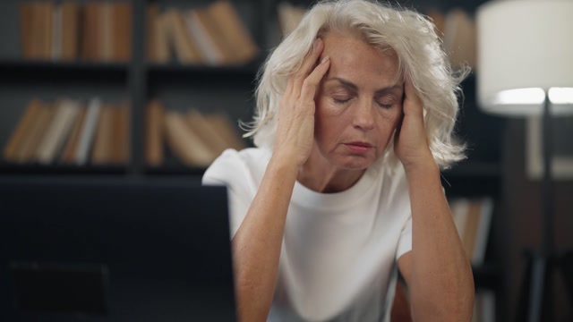 Stressed Senior Woman Stock Footage: Royalty-Free Video Clips - Storyblocks
