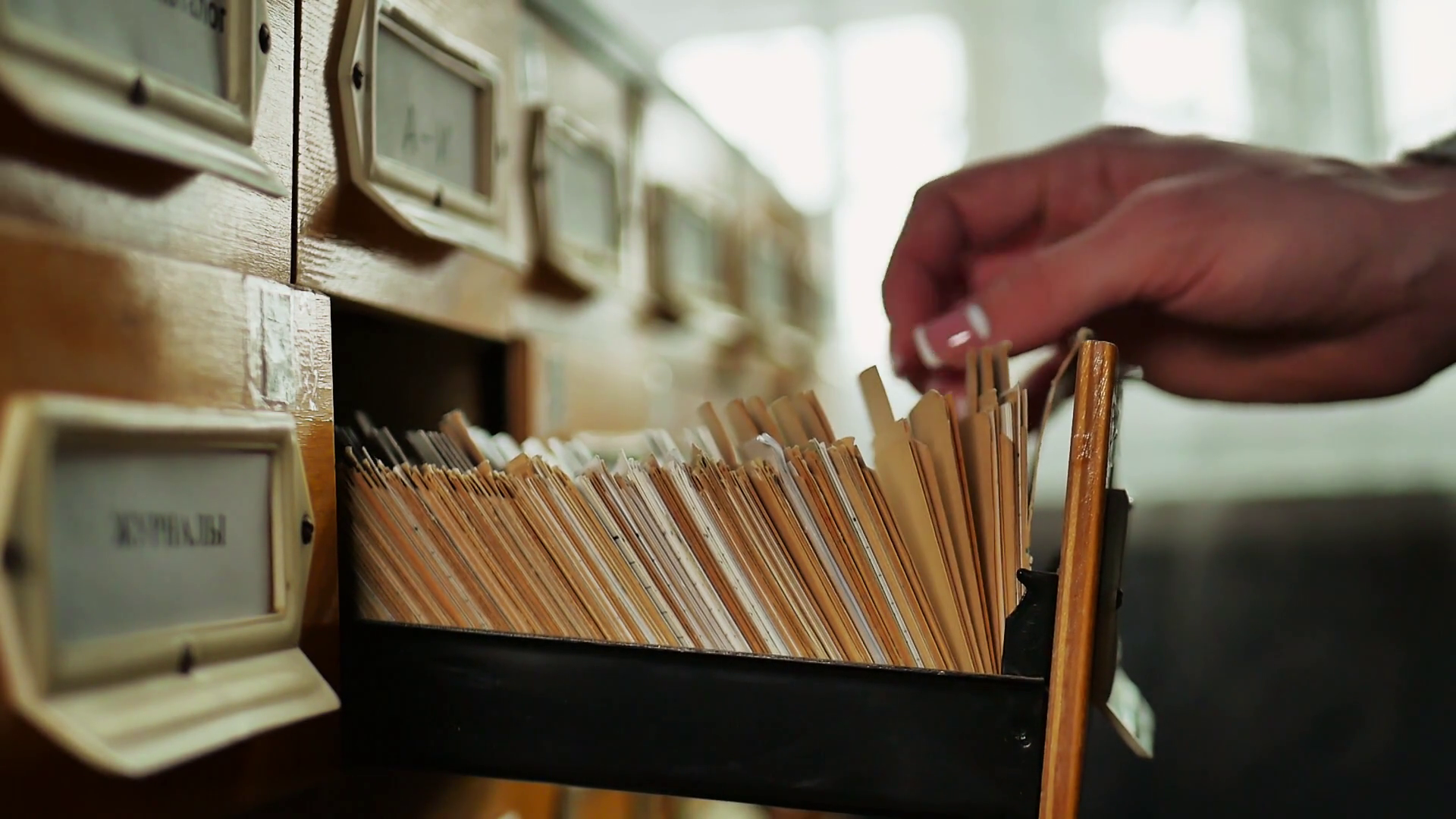 Old Archive With Wooden Drawers Database Stock Footage SBV-320588673 ...