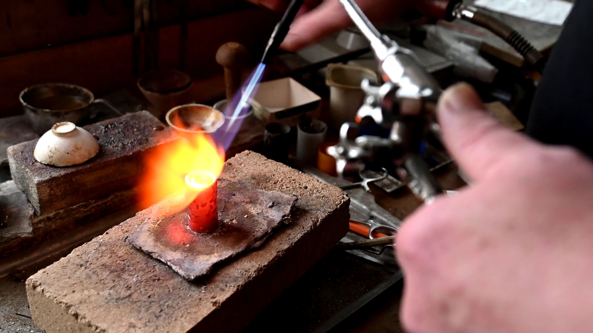 Gold Wedding Ring Making Goldsmith Isolated Stock Footage SBV-351989489 ...