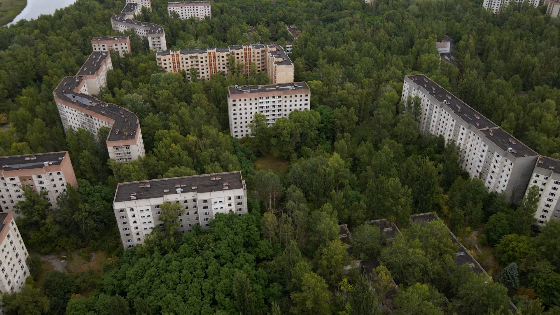 Aerial View Of Chernobyl Ukraine Exclusion Stock Footage SBV-354140751 ...