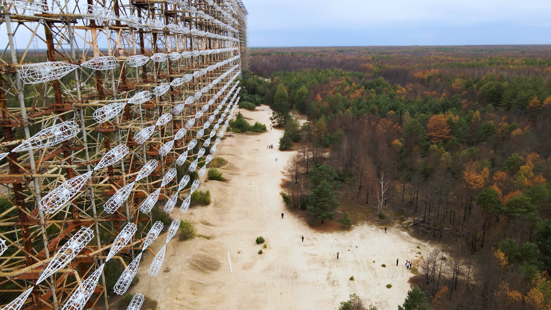 Aerial View Of Duga Radar System In Stock Footage SBV-354140807 ...