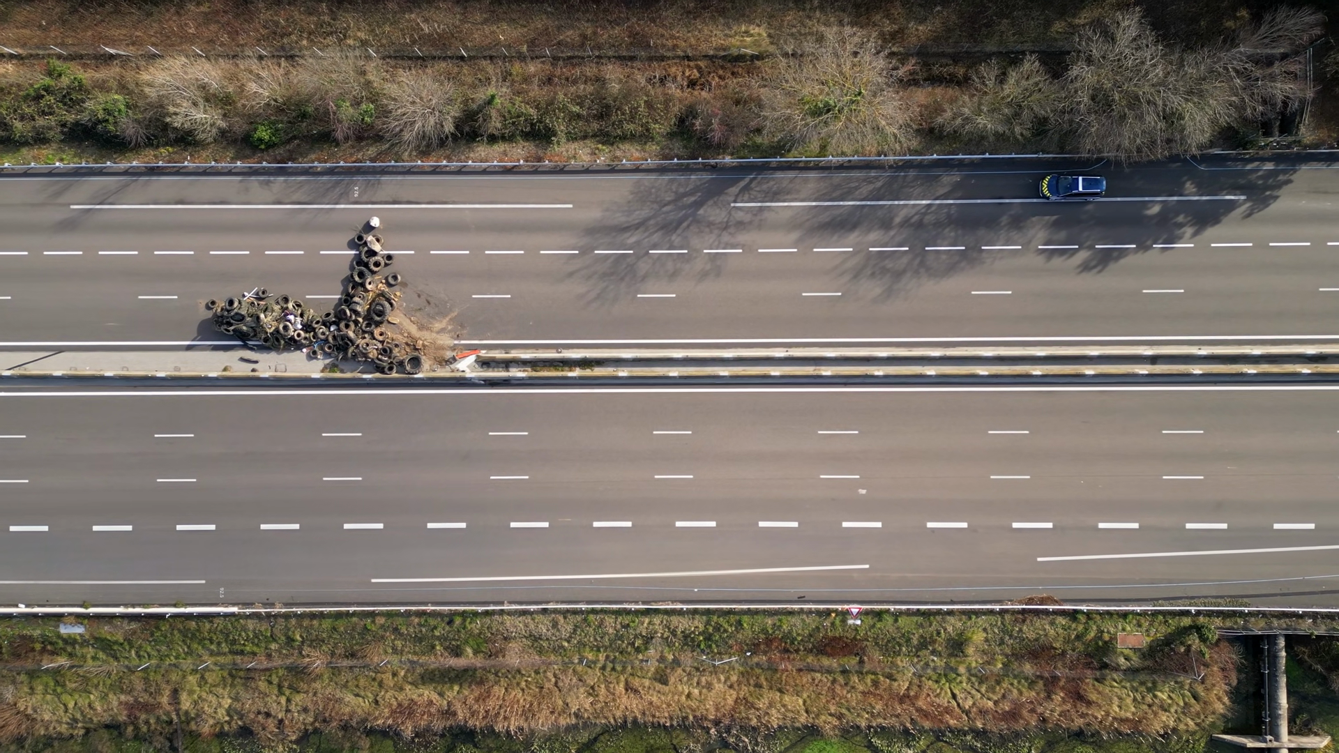 Empty A7 Motorway In Southern France Blocked Stock Footage SBV ...