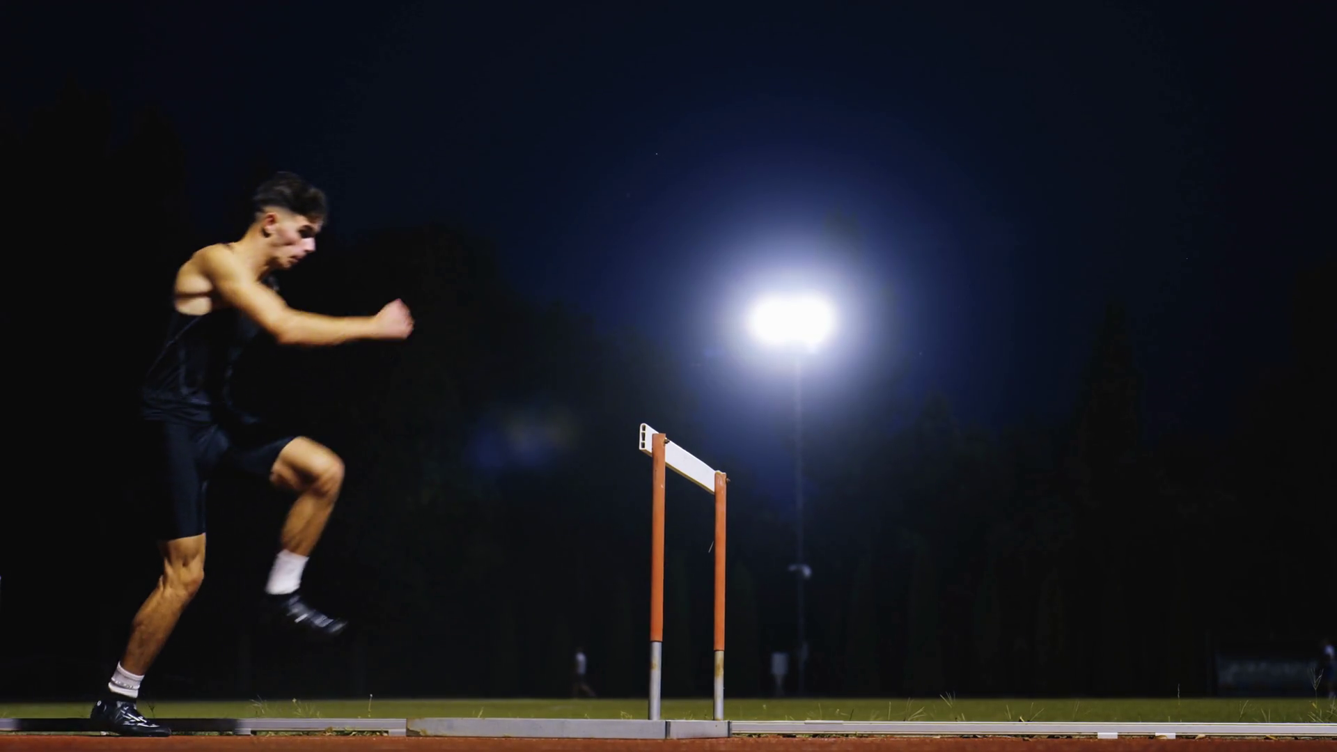 Male Athlete Is Running Towards Obstacle Stock Footage SBV-349393287 ...