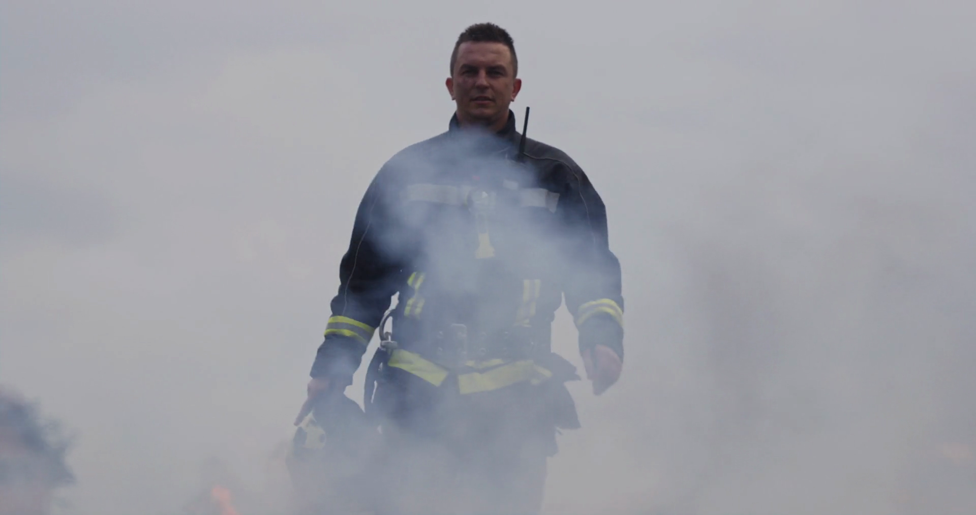 Portrait Of Heroic Fireman In Protective Stock Footage SBV-348599849 ...