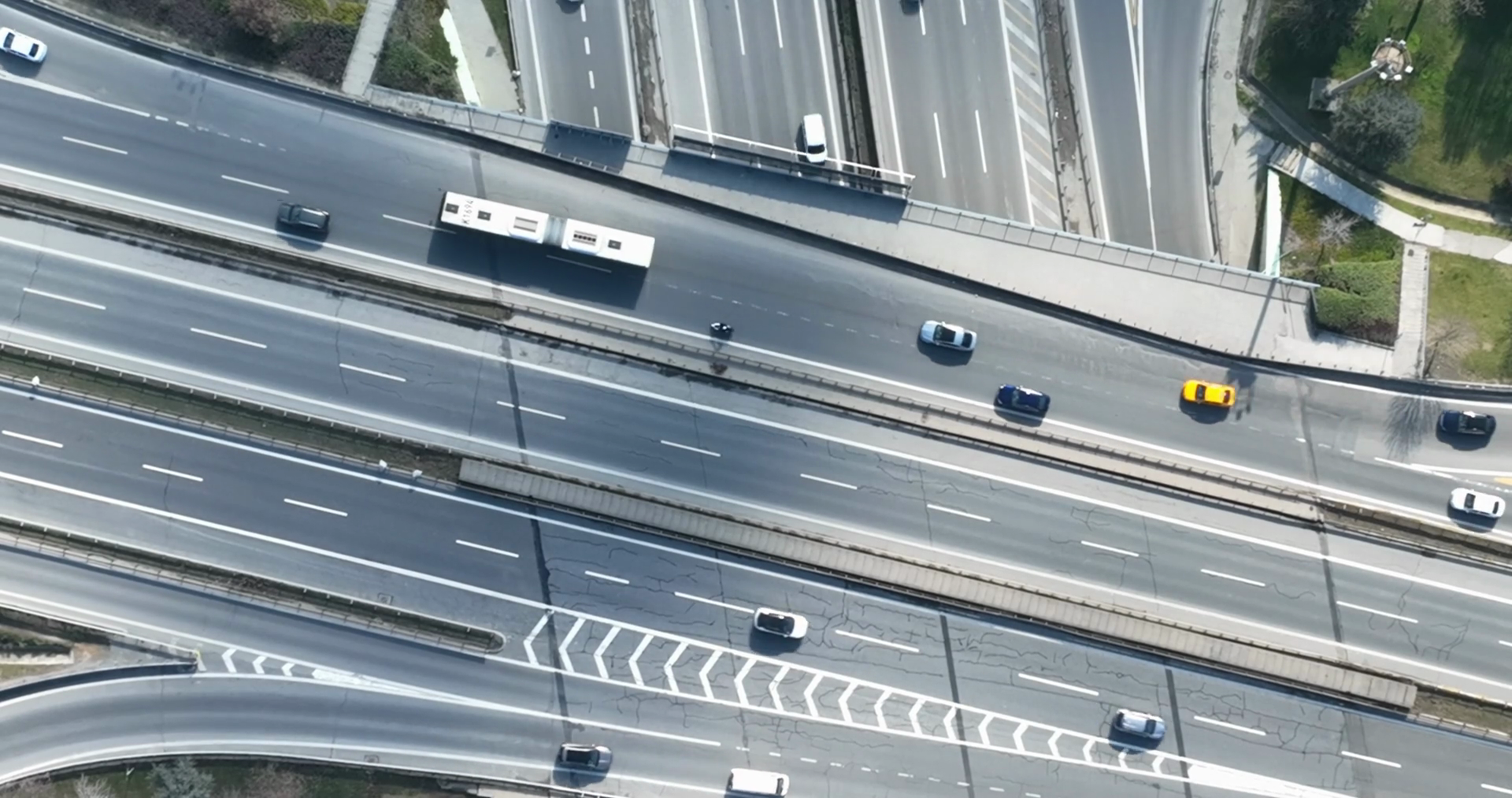 Aerial View Modern Multilevel Motorway Stock Footage SBV-348706106 ...