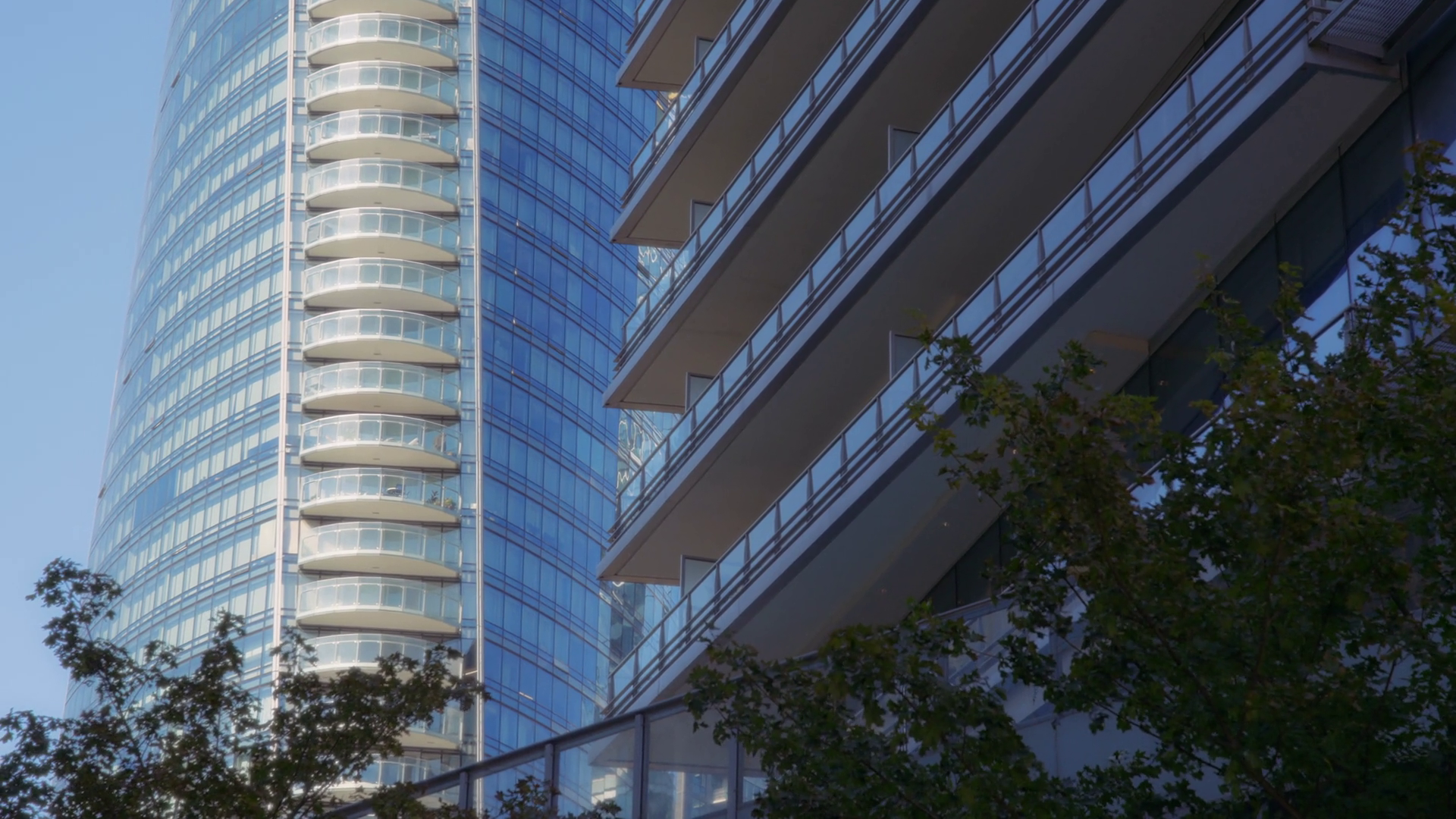 Facades Of High Rise Buildings In Downtown Stock Footage SBV-348758830 ...