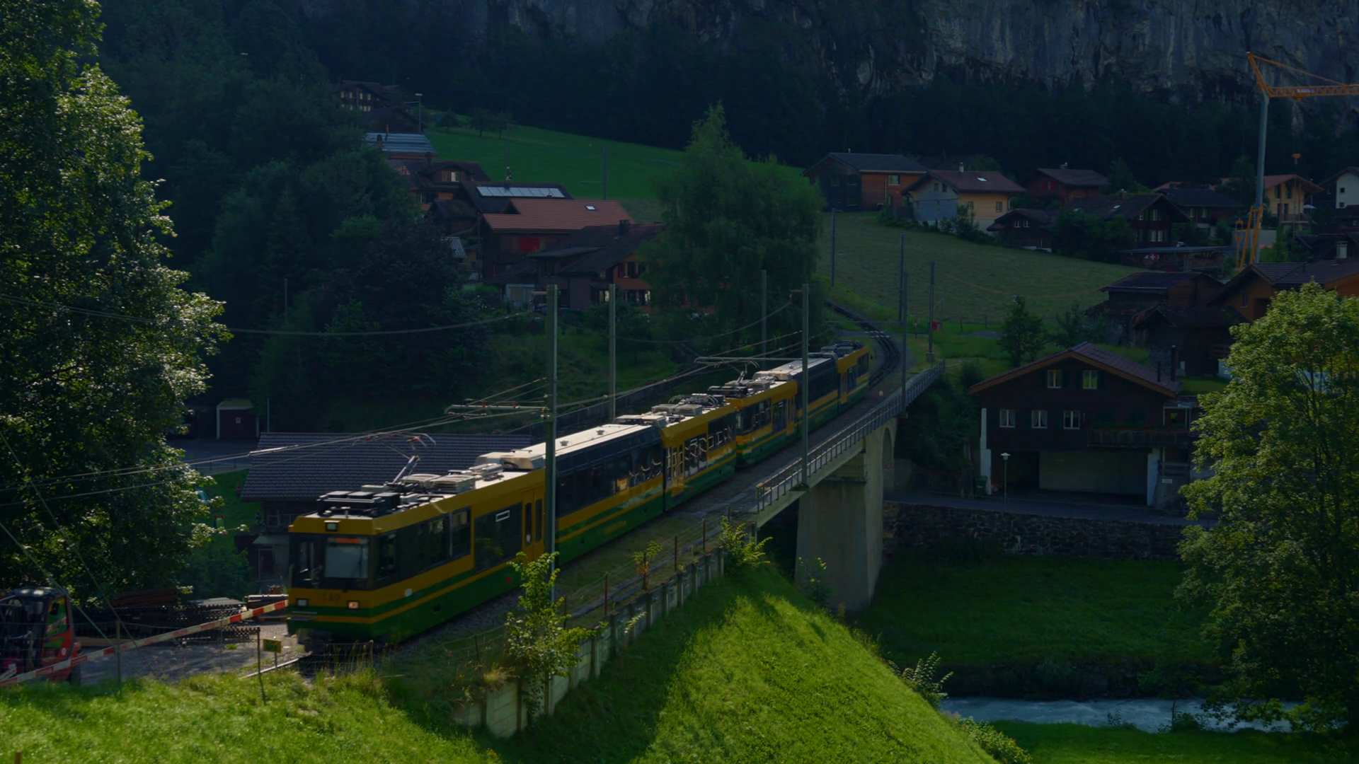 Train Snaking Switzerlands Mountainous Stock Footage SBV-349338514 ...