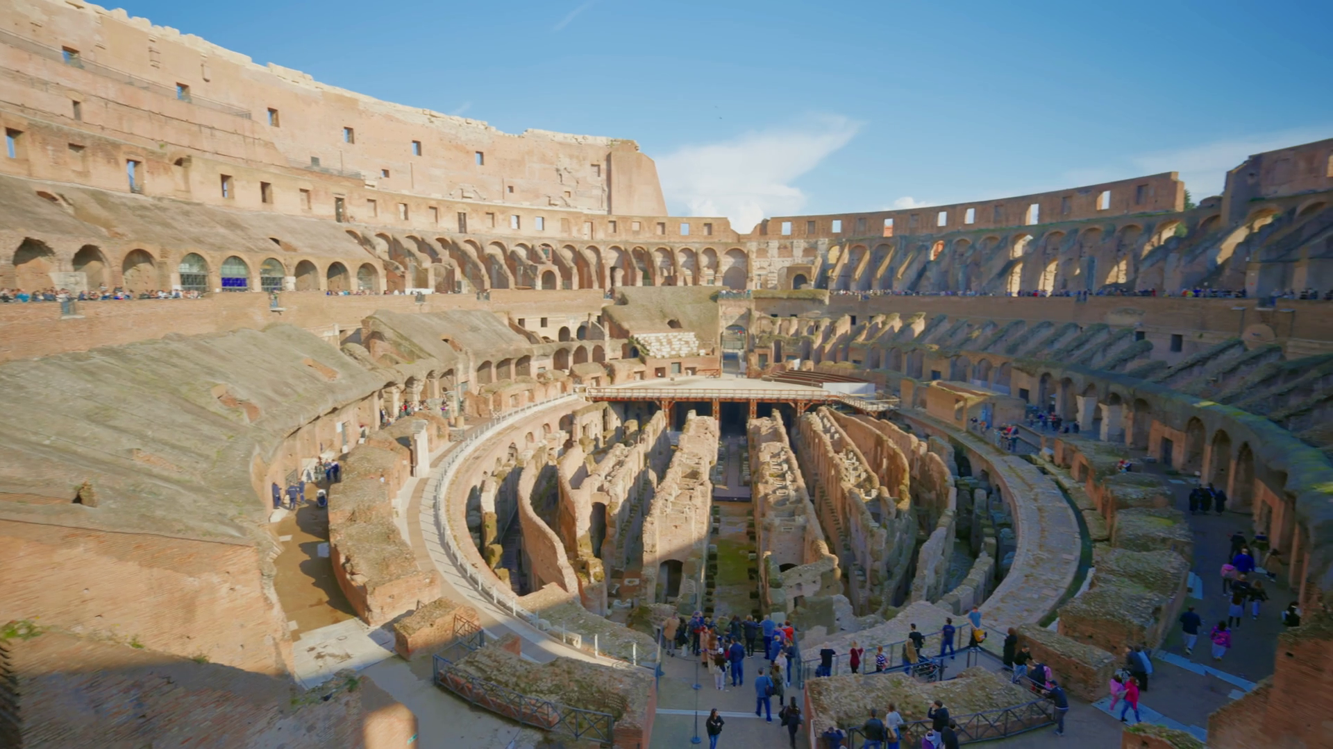 Ruins Of Roman Coliseum From Sand View Of Stock Footage SBV-352022112 ...