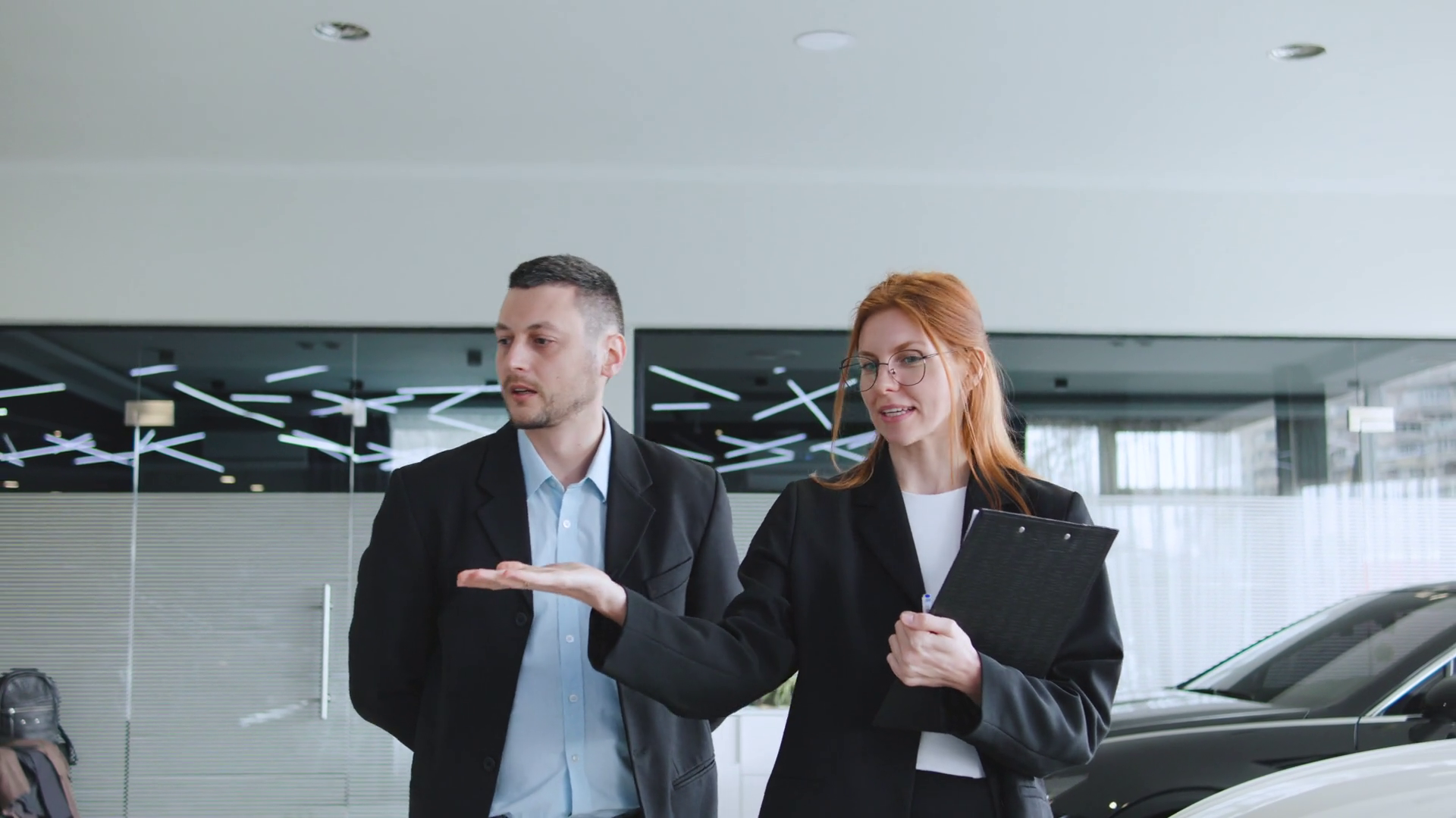 Sales Professional Discusses Vehicle Options Stock Footage SBV ...