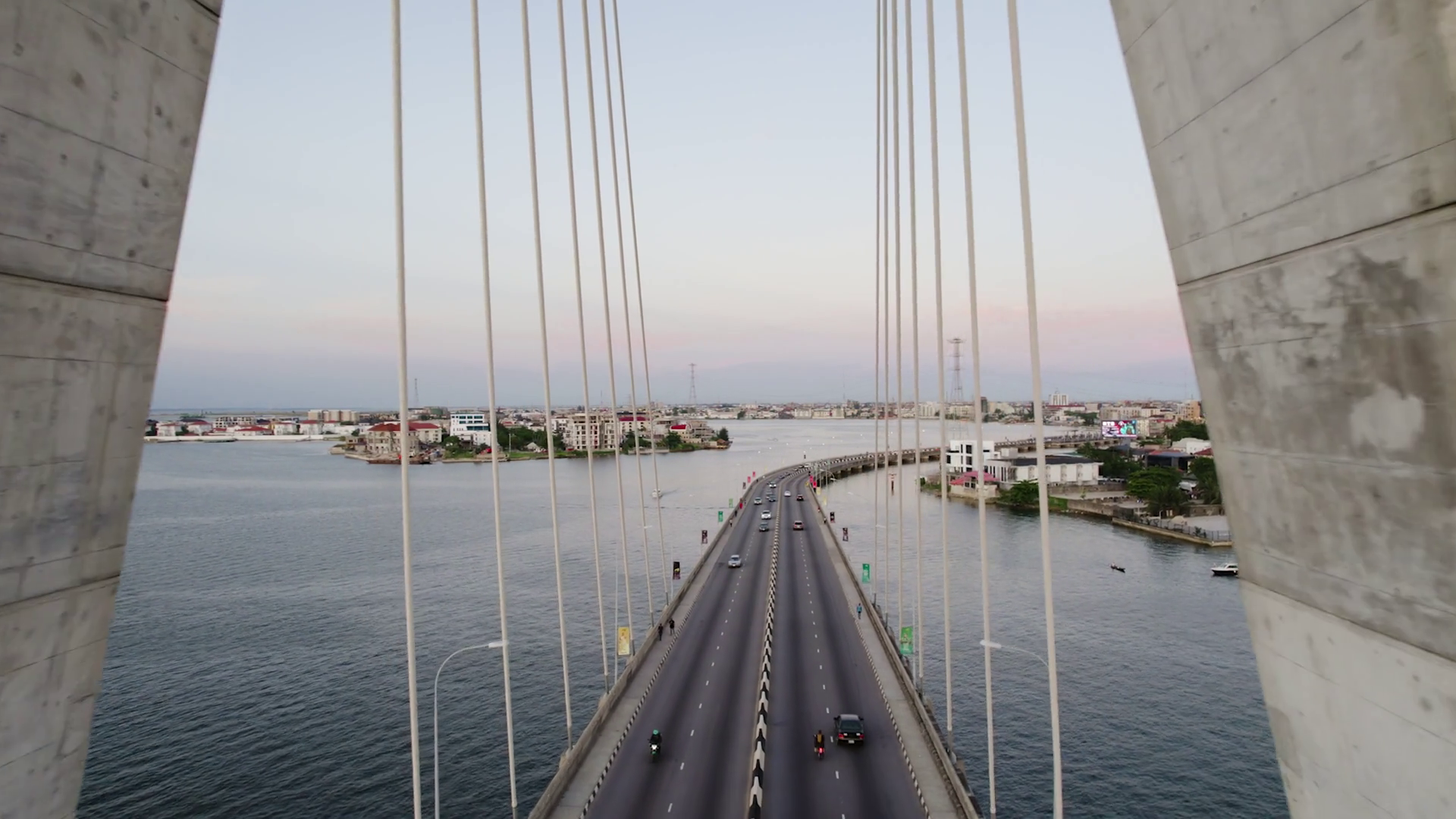 Aerial Drone Shot Of Lekki-ikoyi Link Bridge Stock Footage SBV ...