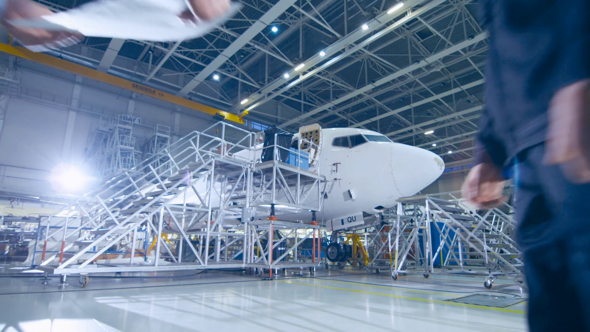 Aircraft Maintenance Mechanic Chief Engineer Stock Footage SBV ...