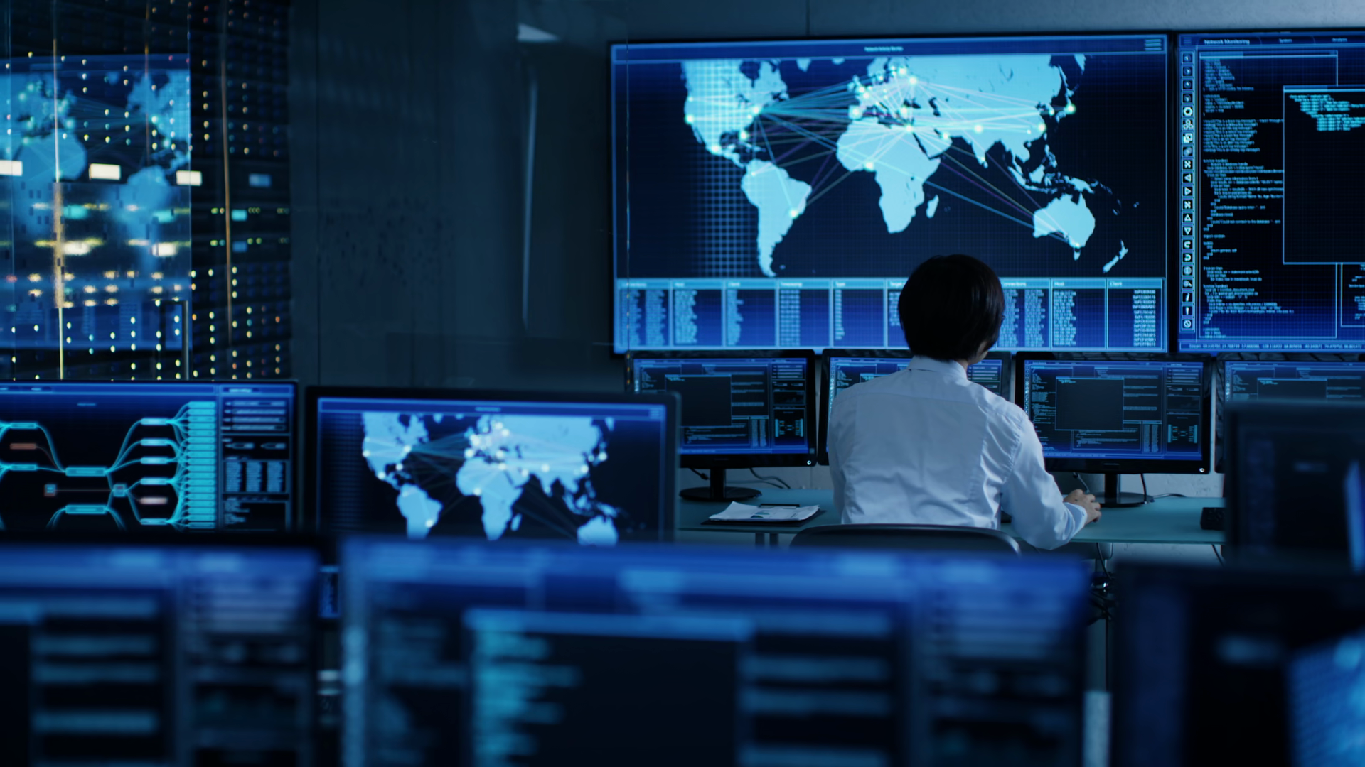 In System Control Room Chief Operator Stock Footage SBV-353825752 ...
