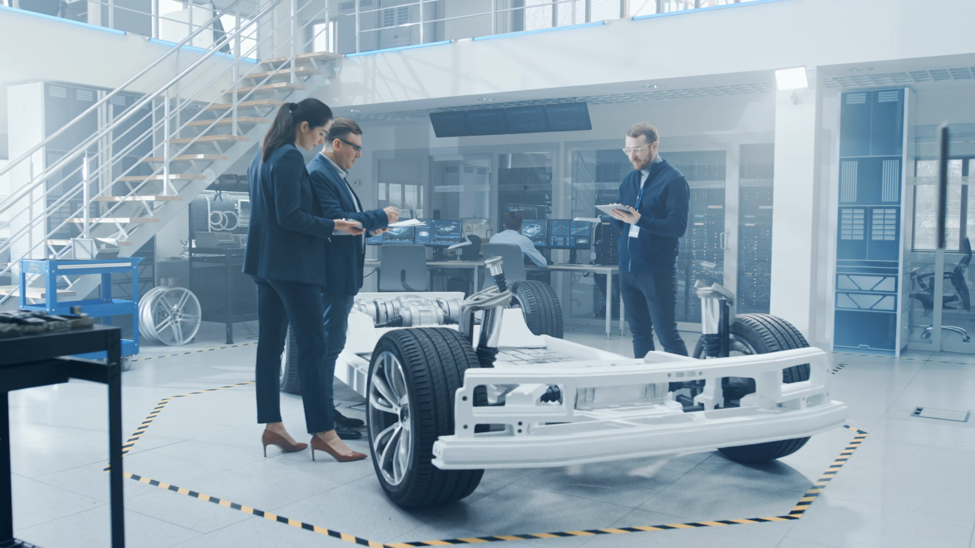 Automotive Design Engineers Looking At Stock Footage SBV-353828765 ...
