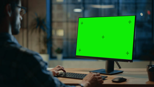 Computer Green Screen | Places and Landmarks stock footage - Storyblocks
