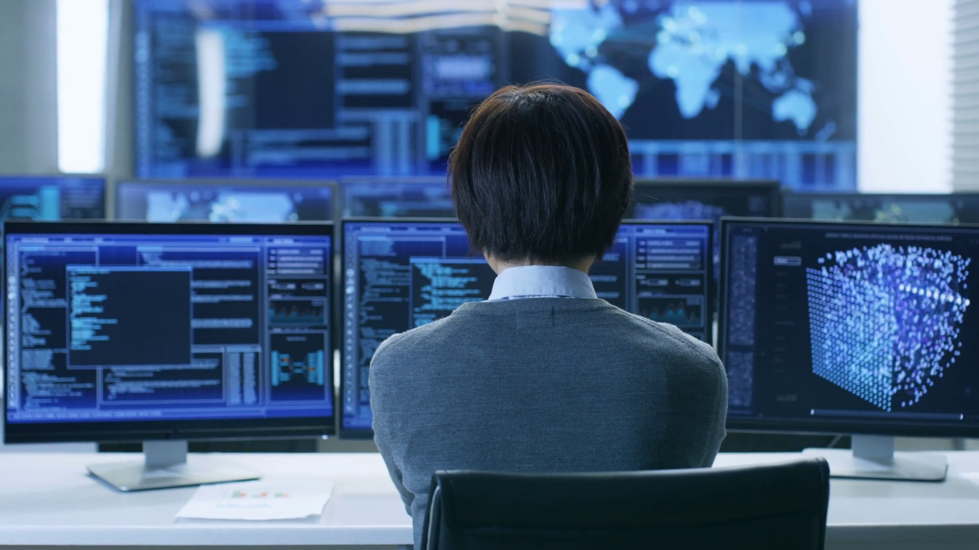 In System Control Room Technical Operator Stock Footage SBV-352907508 ...