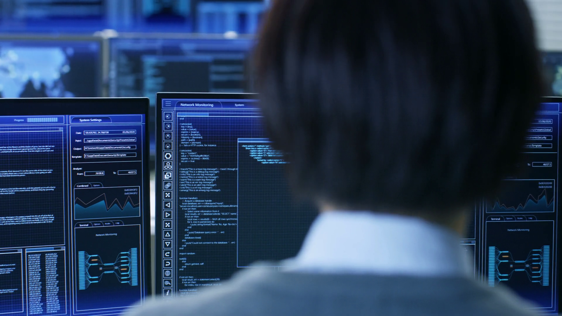 In System Control Room Technical Operator Stock Footage SBV-352907520 ...