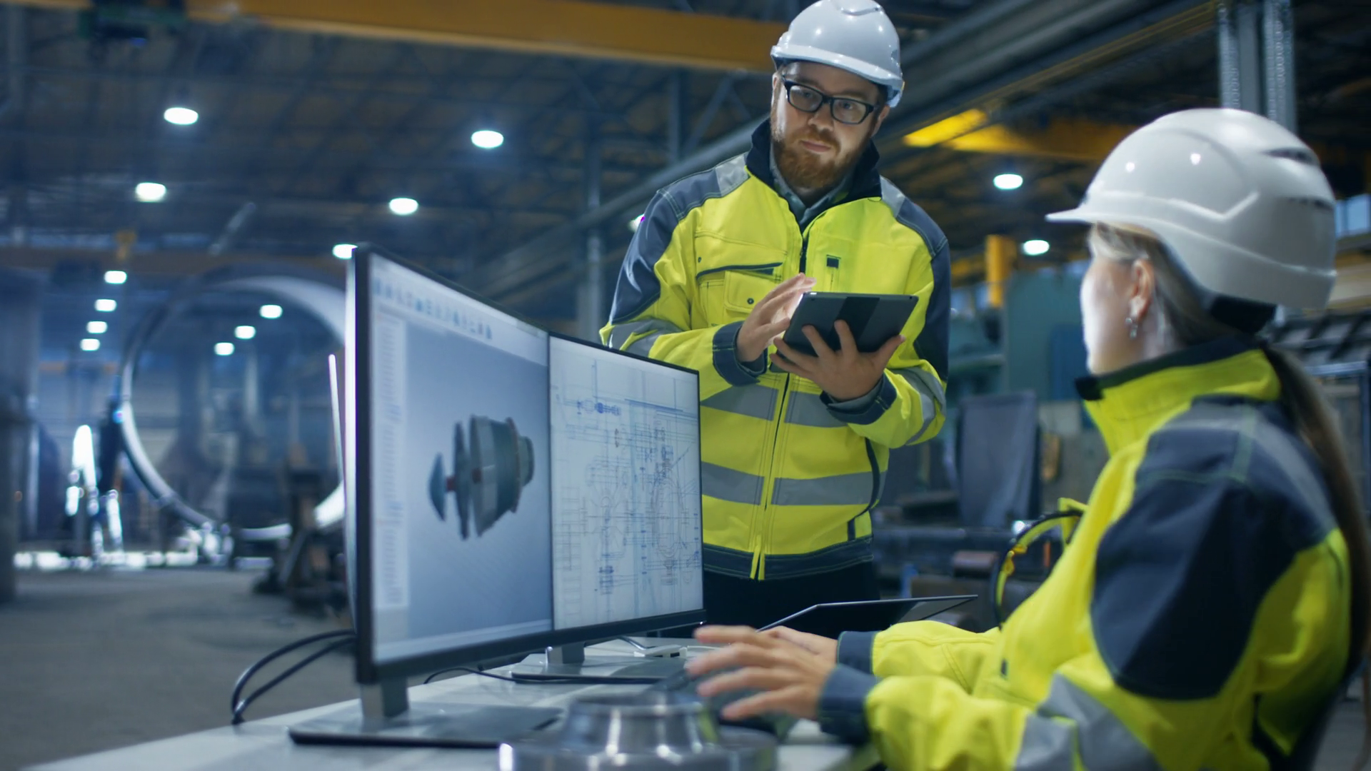 Inside Heavy Industry Factory Female Stock Footage SBV-352928903 ...