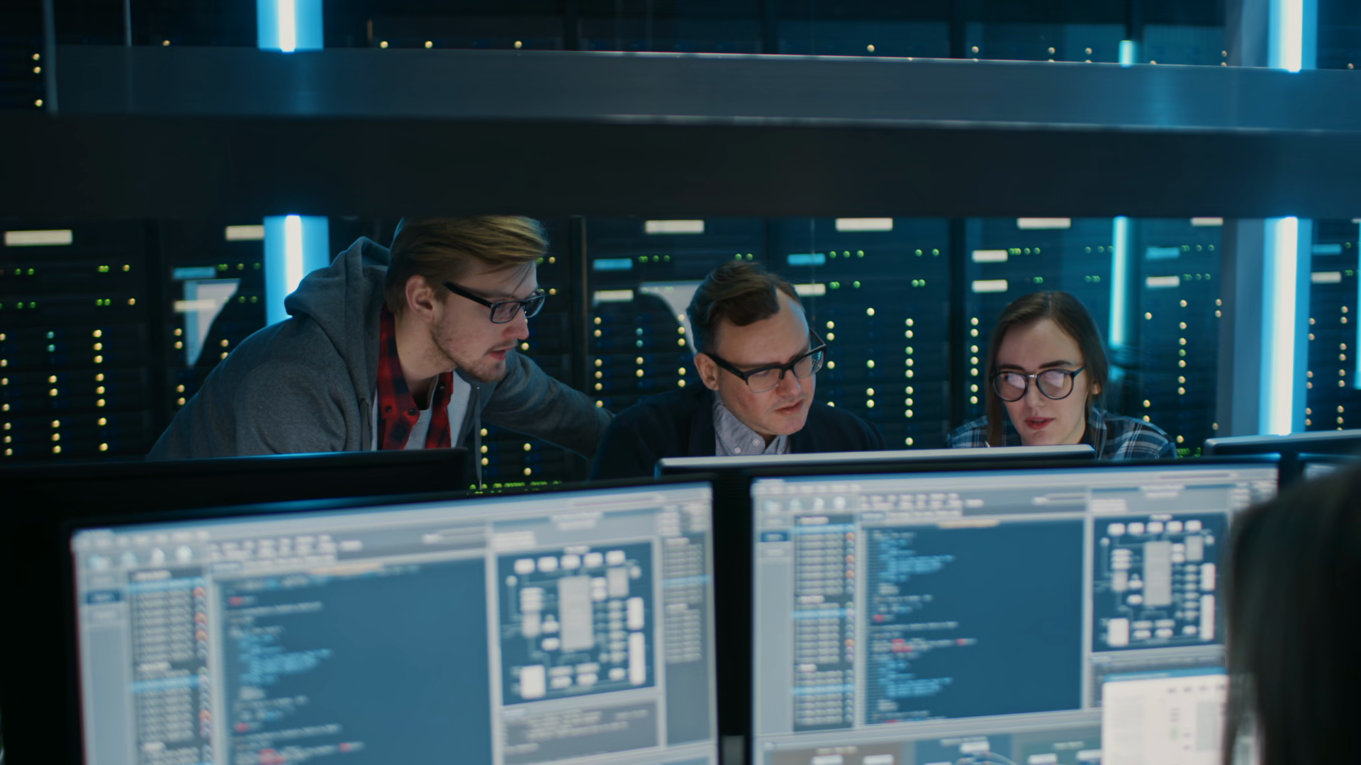 Team Of Engineers / Programmers Talking Stock Footage SBV-353788209 ...