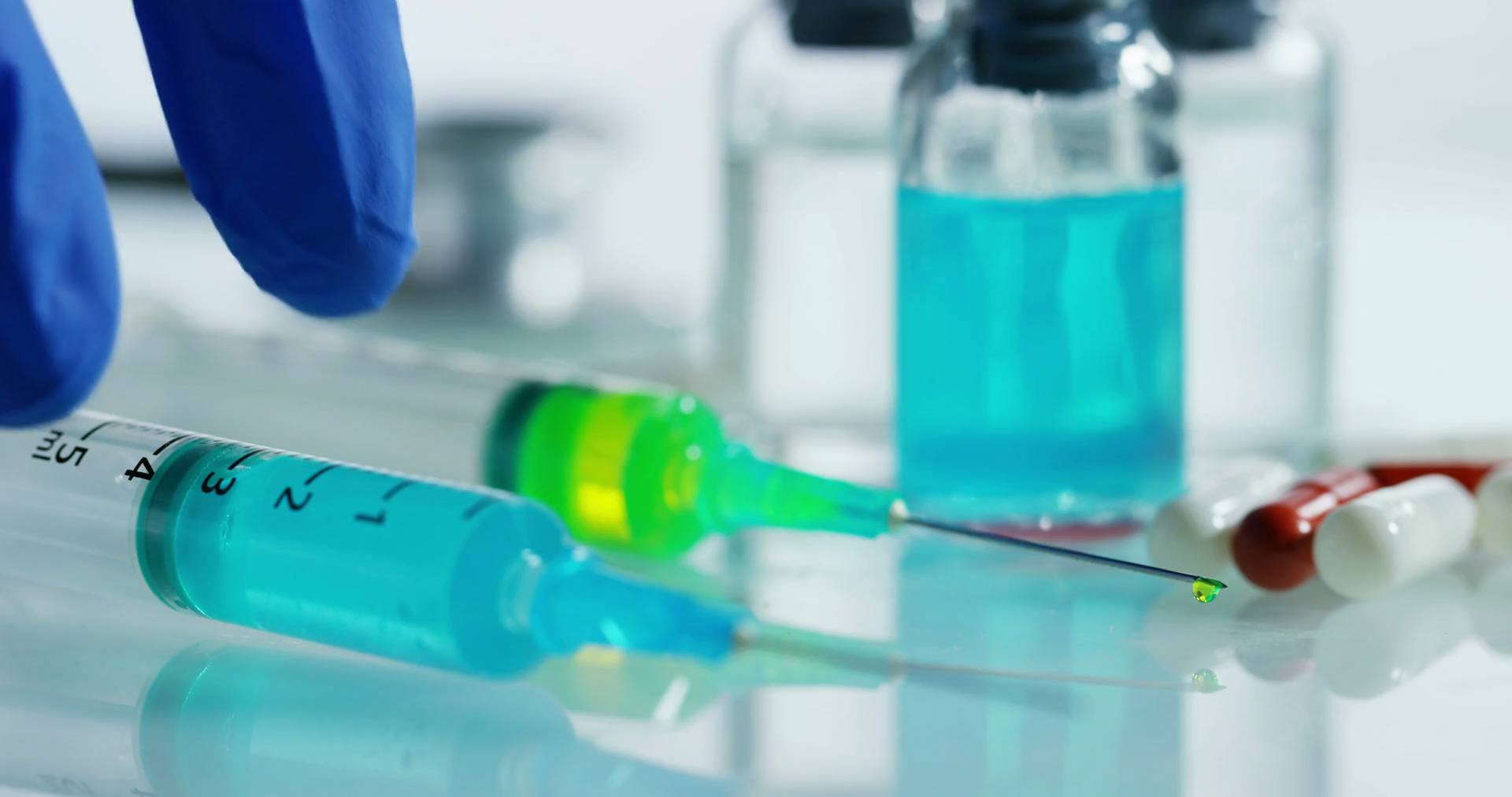 Macro Shot Of Two Syringe In Laboratory With Stock Footage SBV ...