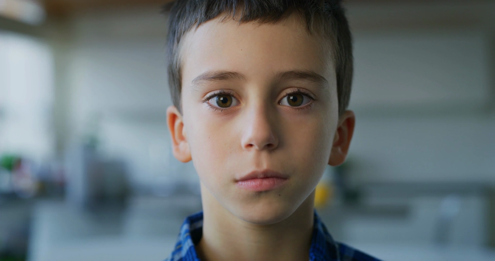 Close Up Portrait Of Little Boy With Brown Stock Footage SBV-348997984 ...
