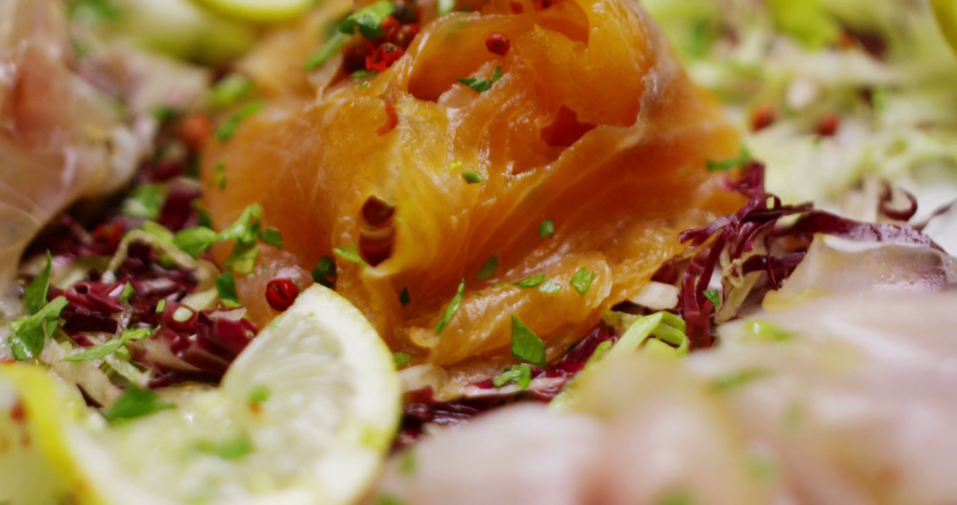 Fish Plate With Salad Health Diet Food Good Stock Footage SBV-348701326 ...