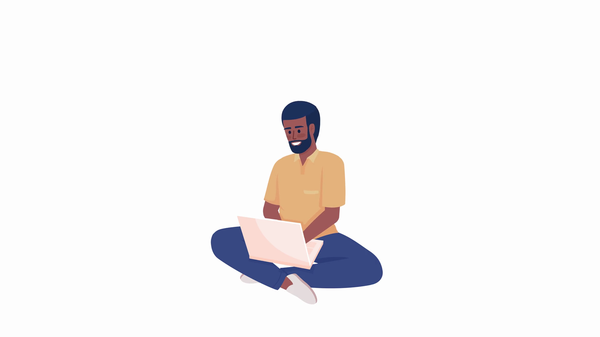 Animated Remote Worker Character Full Body Stock Motion Graphics SBV ...
