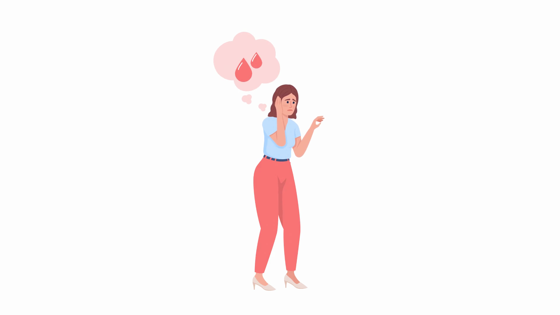 Animated Nervous Female Character Recall Stock Motion Graphics SBV ...
