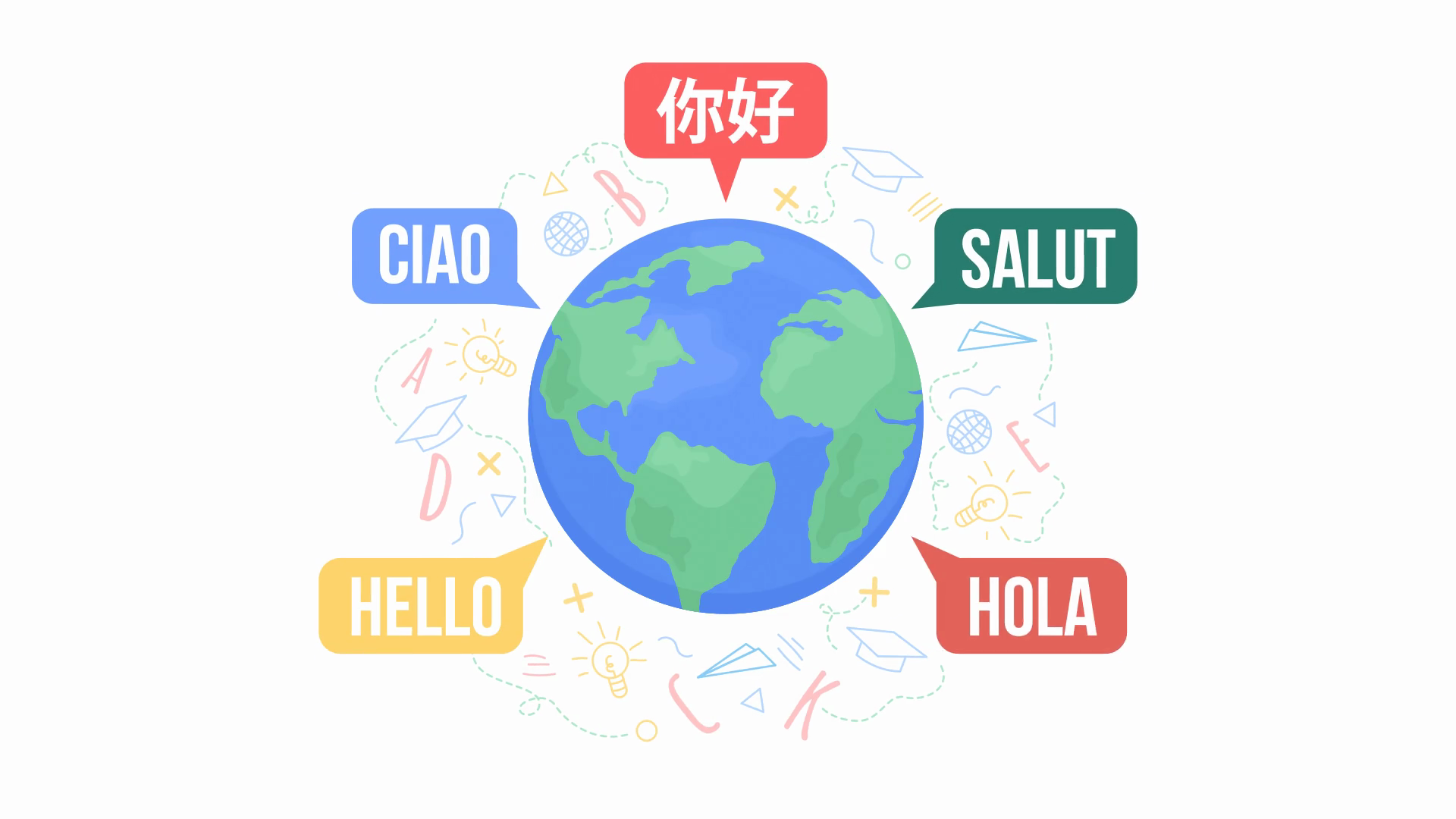 Animated Multilingual World Concept Looped Stock Motion Graphics SBV ...