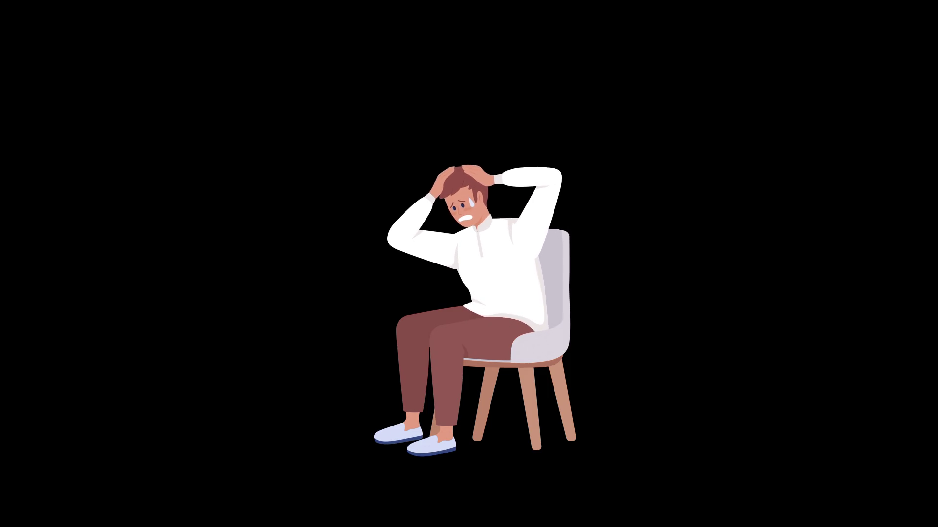 Animated Stressed Male Character Panic Stock Motion Graphics SBV ...