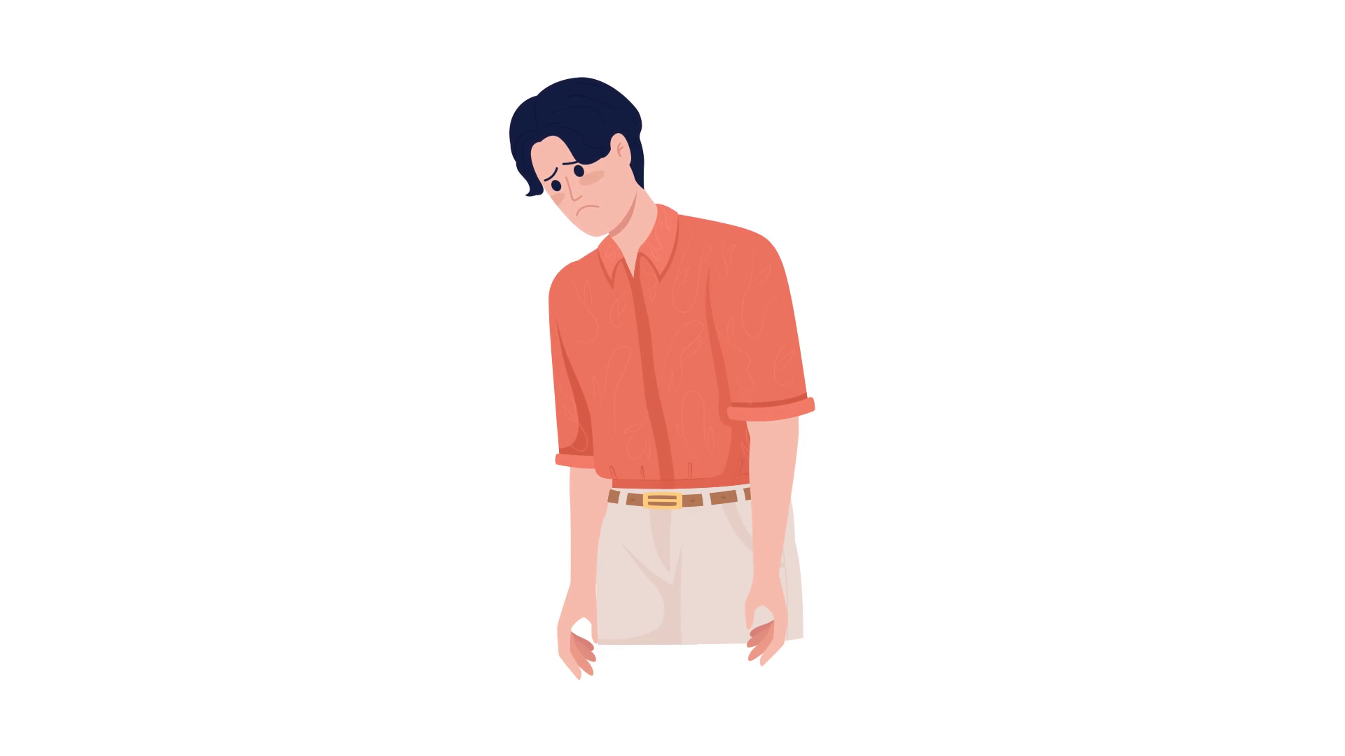 Animated Sad Young Man Depressed Male Stock Motion Graphics SBV ...