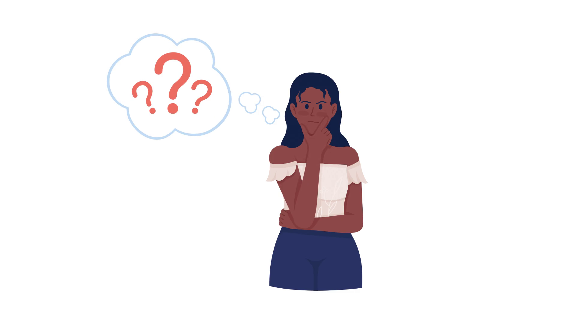 Animated Confused Lady Embarrassed Woman Stock Motion Graphics SBV ...