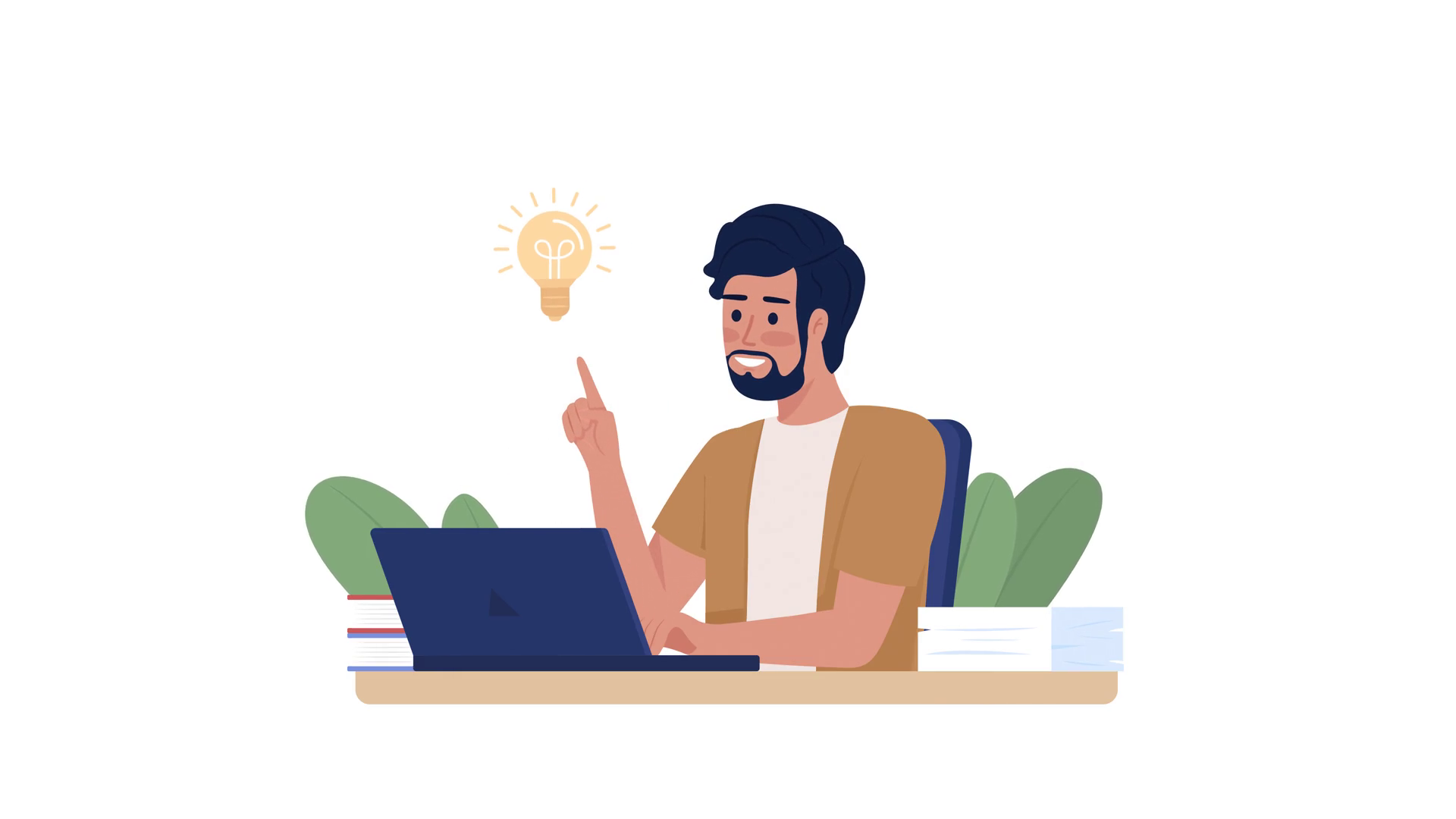 Animated Man Comes Up With Idea Stock Motion Graphics SBV-353460449 ...