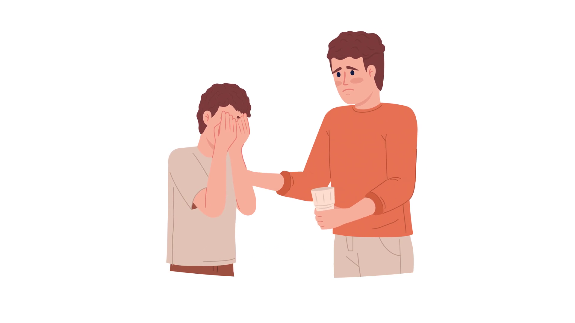 Animated Comforting Child Father Giving Stock Motion Graphics SBV ...